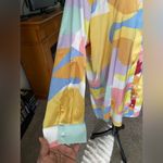 GABRIELLE UNION Button Up Tie Waisted Shirt Dress in Multi Party Size XXL Photo 5