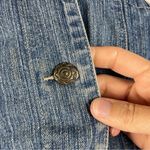 kim rogers  Faux Fur Fuzzy Blue Denim Button Jean Jacket Women Large Vintage Photo 3