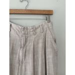 Free People  Lotta Love Wide Leg Trousers‎ In Sable Size 12 Pleated Linen Blend Photo 7