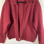 L.L. Bean Wool Blend Sweater Women XL‎ Red Knit Full Zip Fisherman Vintage Photo 5