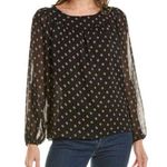 Joan Vass  New York Blouse Top Women's XS Extra Small Black Long Sleeve Pullover Photo 0