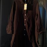 NEW Aruba Blue Women’s 100% Cotton Button Up Shirt Sz L Size L Photo 1