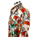 Escada Vintage Silk Butterfly Moth Floral Silk Button Photo 3