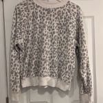 Victoria's Secret  Gray Leopard Print Crew Neck Sweater Photo 0