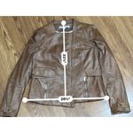 Veronica Beard brown moto leather jacket size 1 / XS Photo 3