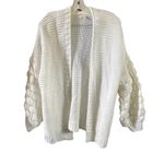 Harper Heritage size M loose weave oversized balloon popcorn sleeves cardigan. White Size M Photo 1
