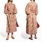 Anthropologie Love The Label Button Front Puff Sleeve Midi Dress Photo 1