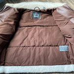 Levi's Women’s Brown Faux Leather Puffer Jacket Size M Photo 5