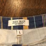 Judy Blue  Peach Sunrise Striped Denim Shorts Size Large Fray Hem Photo 2
