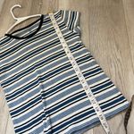 Brandy Melville  Striped Crew Crop Top Blue (One Size) baby tee stretchy fitted Photo 4