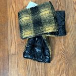 Adrienne Landau  faux fur pull-thru scarf plaid checkered yellow black‎ NWT Photo 2