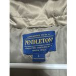 Pendleton Quilted Leather Trim Barn Riding Jacket Coat Beige Tan Zip Women Large Photo 1