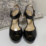 Charles David  Black Patent Peep Toe Stiletto Heels Size 9 1/2 Photo 2