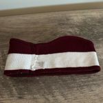 Vintage 80s Totes Ear Warmer Headband Maroon White Green Taiwan Unisex Photo 2
