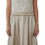 The Limited THE‎  Stunning Champagne With Cream Crochet Trim Dress NWOT Size 6 Photo 0