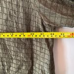 Eileen Fisher Metallic Green Silk Linen Button Down Long Jacket Women's size XL Photo 6