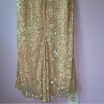 Vintage Size M Pastel Peach Silk Sequin Ball Gown Formal Dress Modest Hoco Prom Orange Size M Photo 9