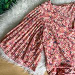 Floral wide sleeves back tie size M spring summer top / blouse White Size M Photo 1