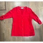 Rosie Pope 100% Silk Maternity Top Pink‎ Fuchsia Button Up Size Small Pink Photo 1