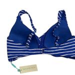 Sea Level Women's Bikini Top Size 12 Blue & White Stripes Cross Front Adjustable Photo 3