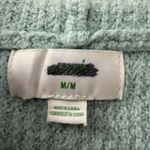 Aerie  Hooded Pullover Sweater Womens M Medium Waffle Knit V Neck Aqua Photo 2