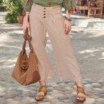 Sundance  The Villa Linen Preppy Boho Coastal Resortwear Vacation Wide Leg Pant 4 Photo 1
