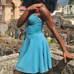 Oh Polly Teal Corset Mini Dress Photo 0