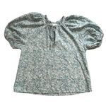 House of Harlow 1960 Martine Seafoam blue floral cotton short-sleeve top size S Photo 10