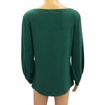 MAKARTHY Long Puff Sleeve Boat Neck Tee Shirt Tunic Top Womens Small Green Photo 5