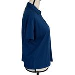 Style & Co Petite Small Polo Top Short Sleeve Button Neck Lightweight Navy Blue Photo 3
