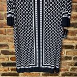 NWT INC International Concepts Black & White Long Sleeve Midi Shift Dress 0X Photo 2