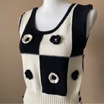 INDUSTRY REPUBLIC | Checkered Knit Floral Sleeveless Sweater Sz M Black Size M Photo 3