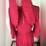 ASOS Pleated Sheer And Solid Crop Top Midi Dress size 2 special occasion Photo 5