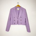 House of Harlow 1960 Lilac Textured Cropped Blazer Jacket Women’s Size Large Purple Photo 3