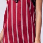 Honey Belle Honey Belle Silky Red Slip Dress Black Lace Medium Photo 0