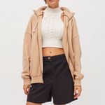 BDG  Porter Zip Up Sweatshirt Tan Size Medium NWT Photo 2