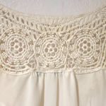 Daniel Rainn  Womens Tunic Cap Sleeve Crochet Tie Front Blouse Off White Sz Small Photo 5