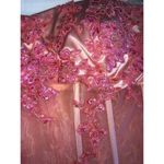 Alyce Designs Size 12 Gown Prom Strapless Formal Coral Pink Sheer Beaded NEW Photo 11