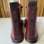 Michael Kors  Tavie Burgundy Patent Lace-Up Rain Boots Womens 9 Combat Style Photo 5