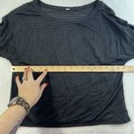 Lululemon  Athletica Sz 8 Top Lean In Long Sleeve Black Sheer Striped Mesh FLAWS Photo 8