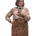 American Vintage 80s Vintage Plus Size Burnished Gold Tan MZZZ Stuart Lang Blouse Size 42 XL/1X Photo 1