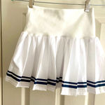 Jolie & Joy White and Navy Pleated Tennis Skirt Photo 0