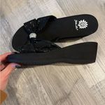 Yellow Box  Black Sparkle Bow Sandals Photo 3