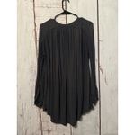 Free People  Shibori Magic Gauze Tunic Top Rayon LS Oversized Boho Green Large Photo 3