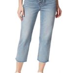 ✨Frayed Jeans High Rise Lace Up Straight Crop Sz 8/29 Jeans✨ Blue Photo 0