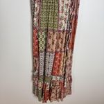 Anthropologie ATL The Label Dress Gypsiana ruffle ladies M Pink Boho Patchwork Maxi Rayon Photo 4