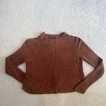 American Apparel  Aslan Sweater Size Small Long‎ Sleeve Crop Brown Light Sweater Photo 2