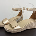 ABEO Light Metallic Gold Metatarsal Riviera Ankle Wedge Espadrille Sandal 7 Neut Photo 0
