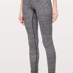Lululemon Still Mind Tight 28" Interlink Women's Ice Grey Black Size 4 Photo 0