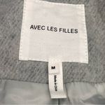 Avec Les Filles  Stripe Double Breasted Peacoat Blue Grey Gray Jacket Medium NWOT Photo 1